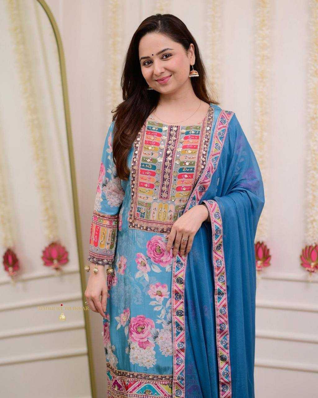 Ynf Satin KESH501 spirit Suits & Dresses Wholesale Embroidery Suits Palazzo Suit Designer Suits Manufacturer