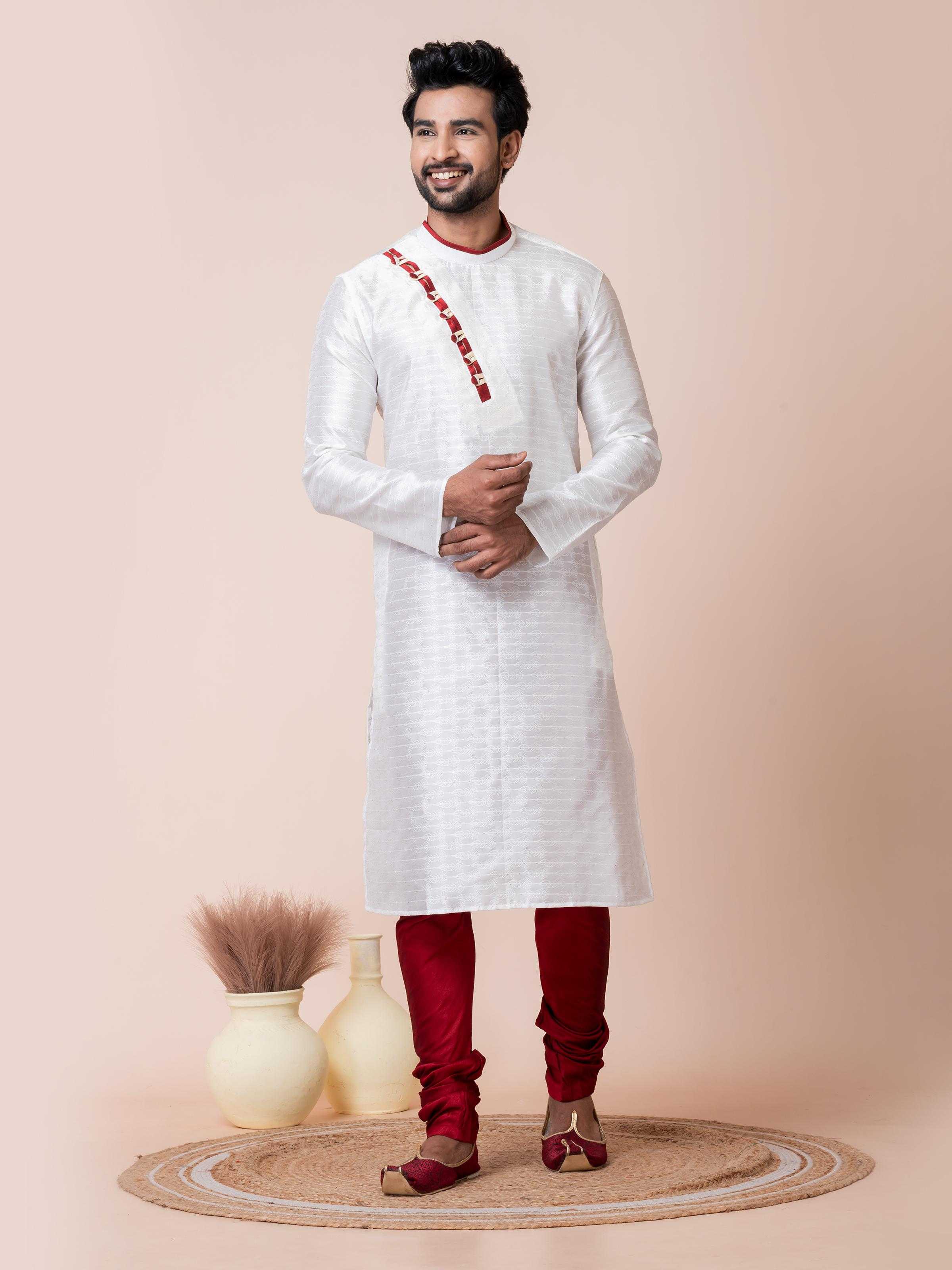 Ynf Silk RIN223 3486B Mens Wear Festive Collections Wholesale Mens Kurtas Mens Kurta Pyjama Onam Collections Manufacturer