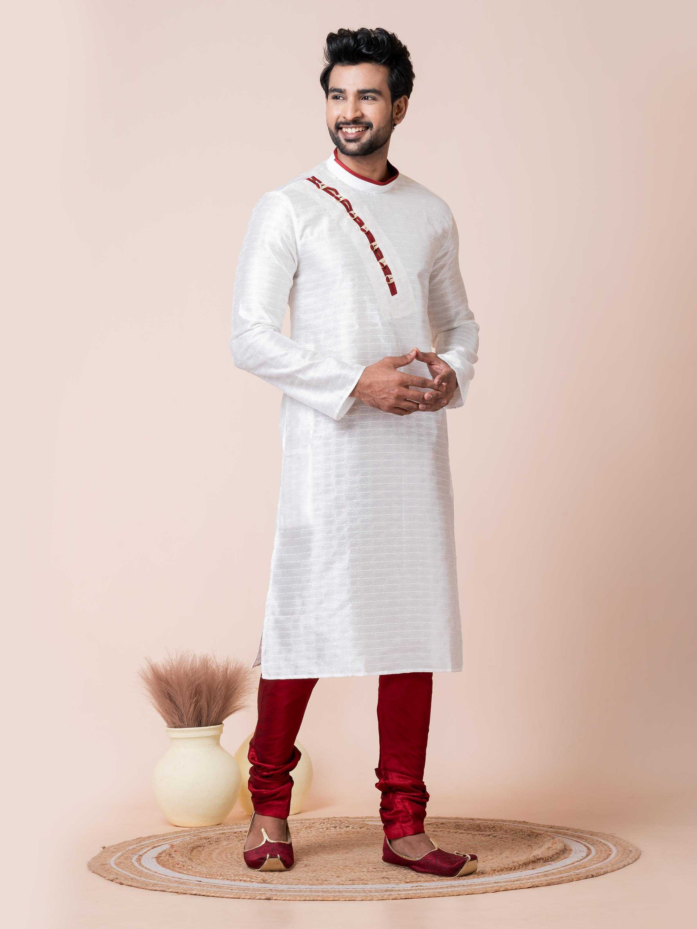 Ynf Silk RIN223 3486B Mens Wear Festive Collections Wholesale Mens Kurtas Mens Kurta Pyjama Onam Collections Manufacturer
