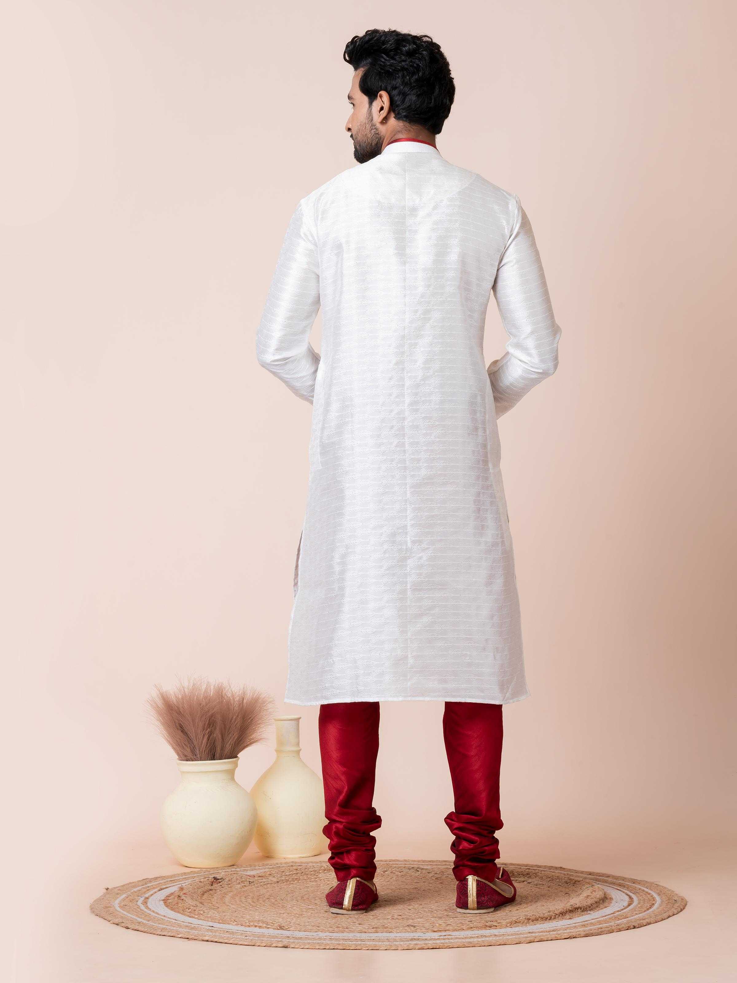 Ynf Silk RIN223 3486B Mens Wear Festive Collections Wholesale Mens Kurtas Mens Kurta Pyjama Onam Collections Manufacturer