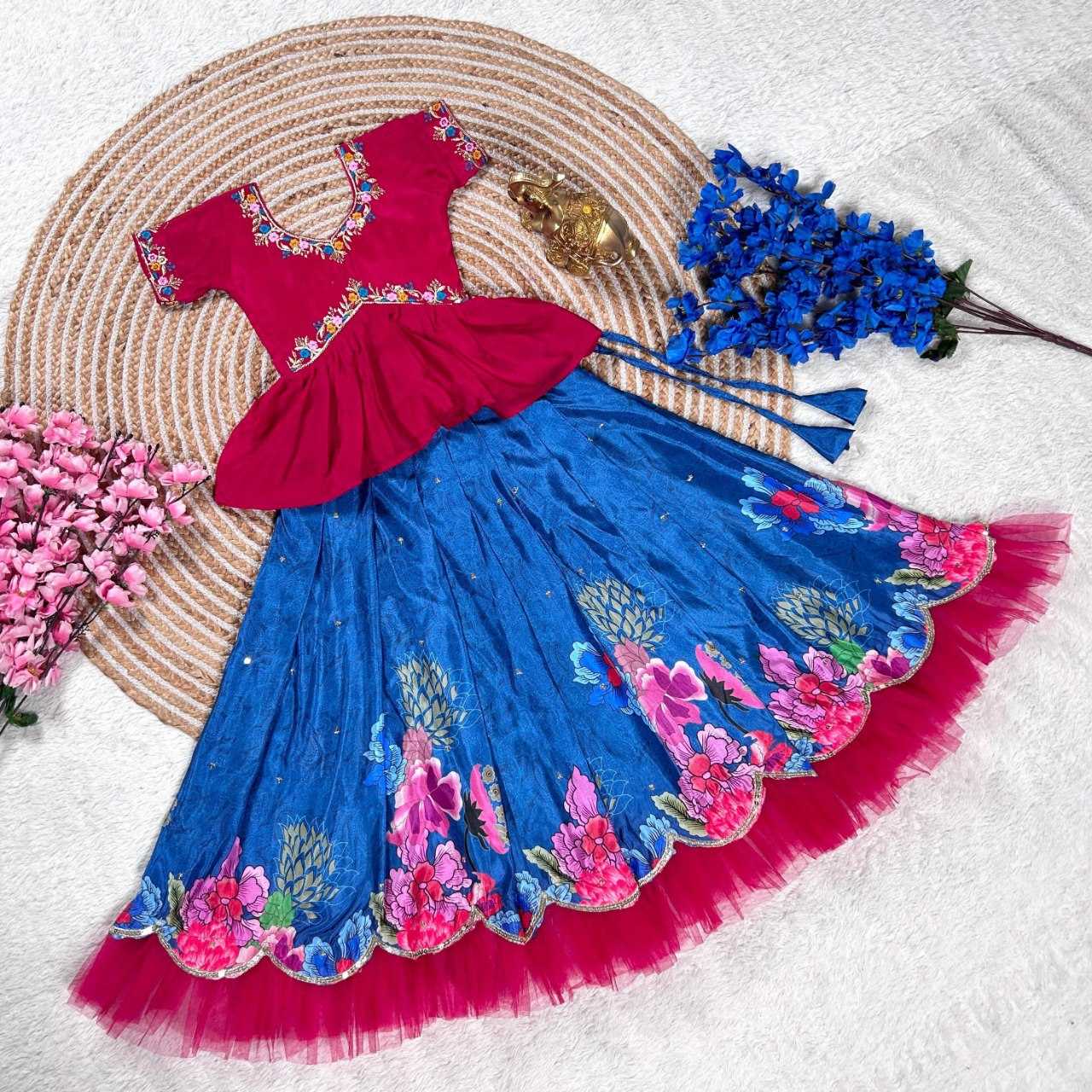 Ynf soft chinon KESH505 348 Kids Wear Wholesale Kids Lehenga Indian Wear For Kids Kids Lehenga Choli Manufacturer