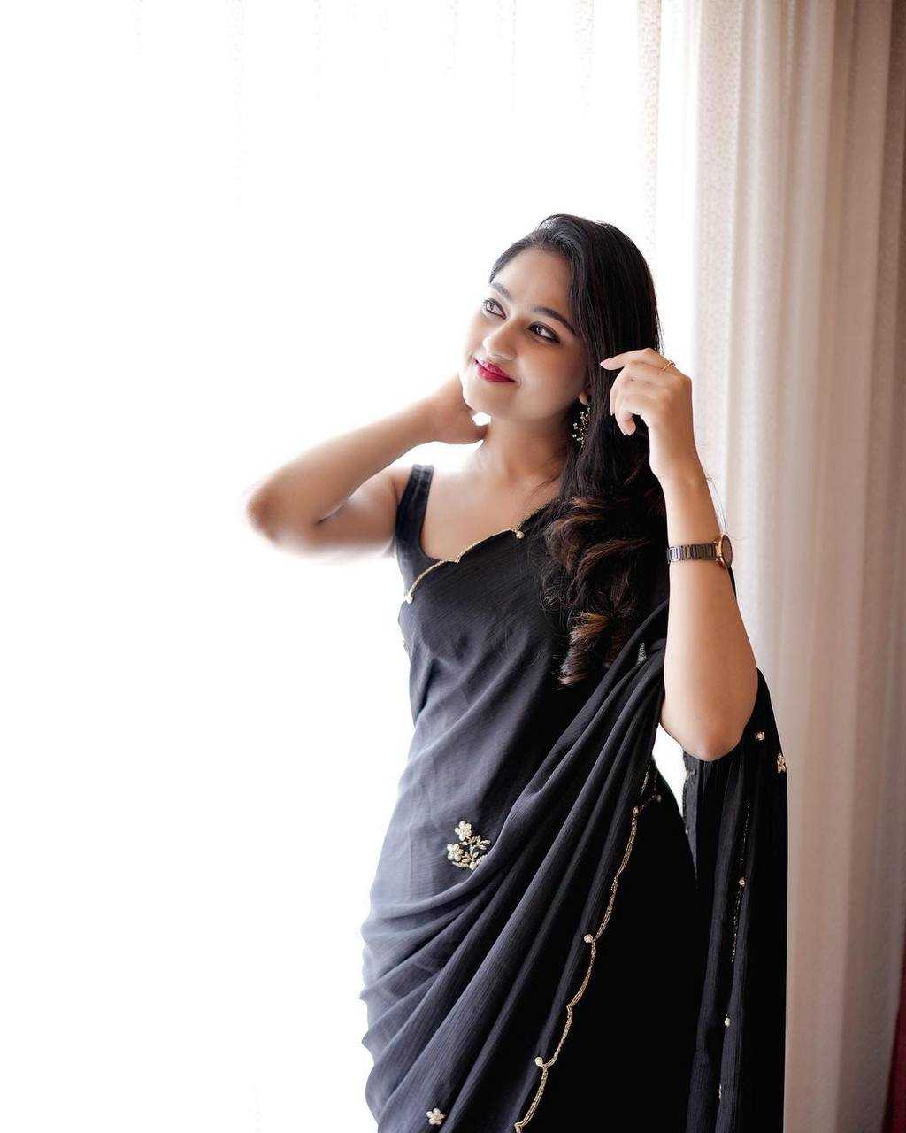 Ynf soft chinon RIN105 BLACK BEAUTY Sarees Wedding Collections Festive Collections Wholesale Party Wear Sarees Cutwork Saree Sarees With Blouse Manufacturer