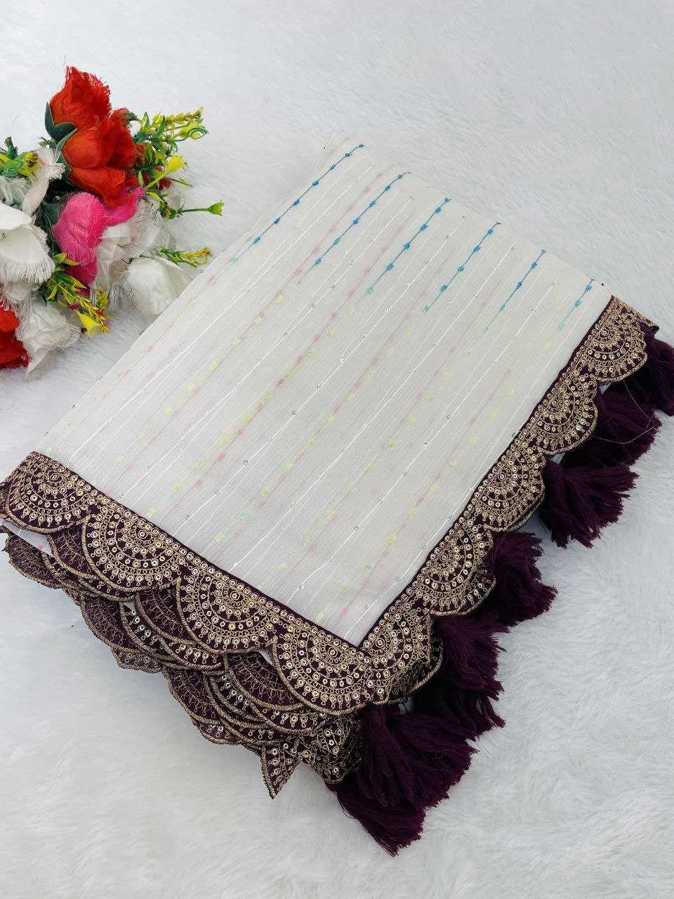 Ynf Tissue RIN216 GOPI Sarees Wedding Collections Festive Collections Wholesale Net Sarees Embroidered Sarees Lace Border Sarees Manufacturer