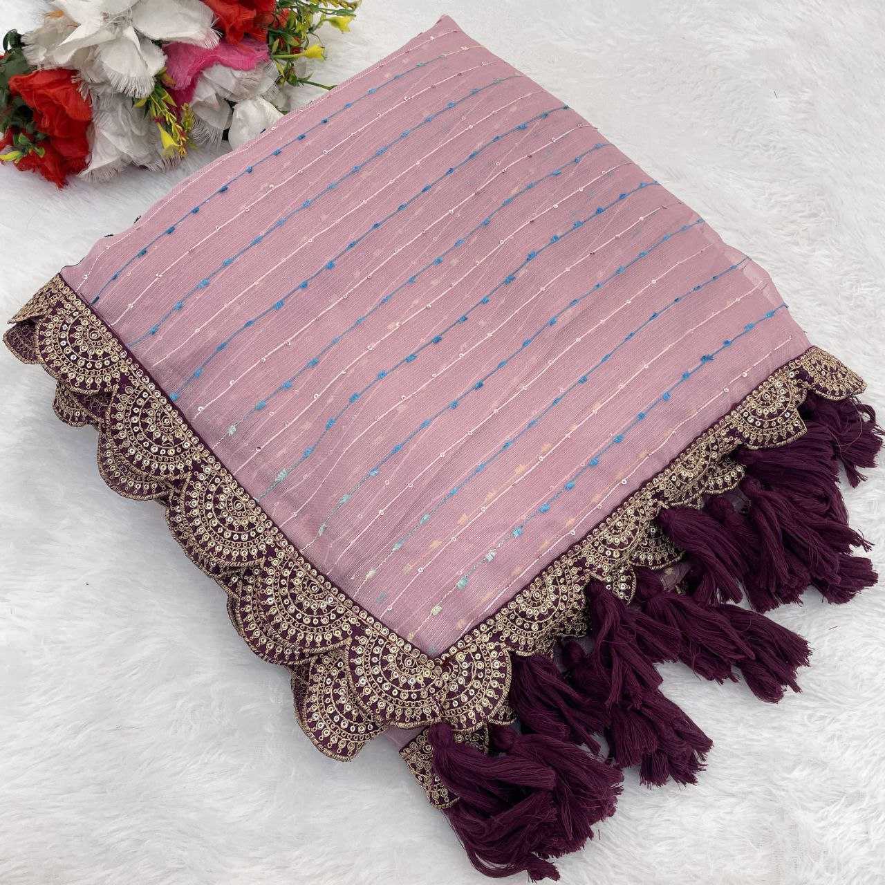 Ynf Tissue RIN216 GOPI Sarees Wedding Collections Festive Collections Wholesale Net Sarees Embroidered Sarees Lace Border Sarees Manufacturer