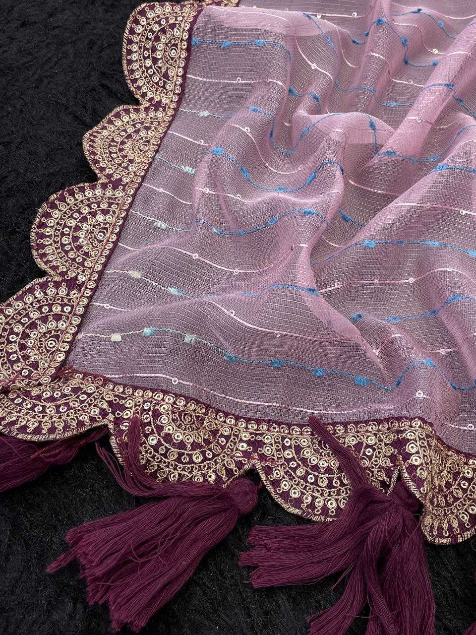 Ynf Tissue RIN216 GOPI Sarees Wedding Collections Festive Collections Wholesale Net Sarees Embroidered Sarees Lace Border Sarees Manufacturer