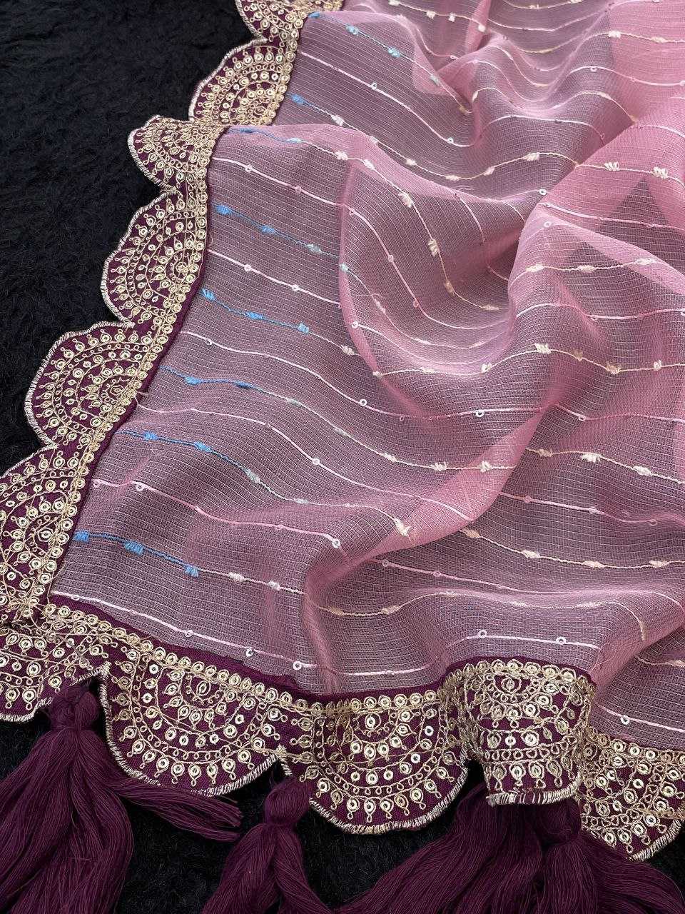 Ynf Tissue RIN216 GOPI Sarees Wedding Collections Festive Collections Wholesale Net Sarees Embroidered Sarees Lace Border Sarees Manufacturer
