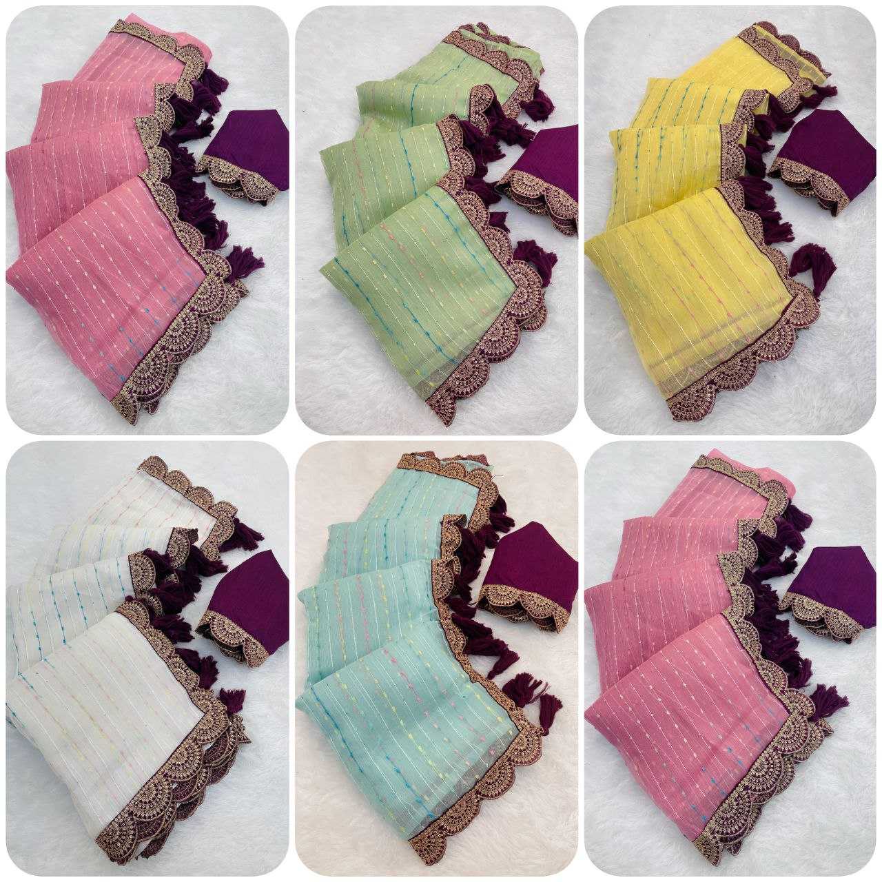 Ynf Tissue RIN216 GOPI Sarees Wedding Collections Festive Collections Wholesale Net Sarees Embroidered Sarees Lace Border Sarees Manufacturer