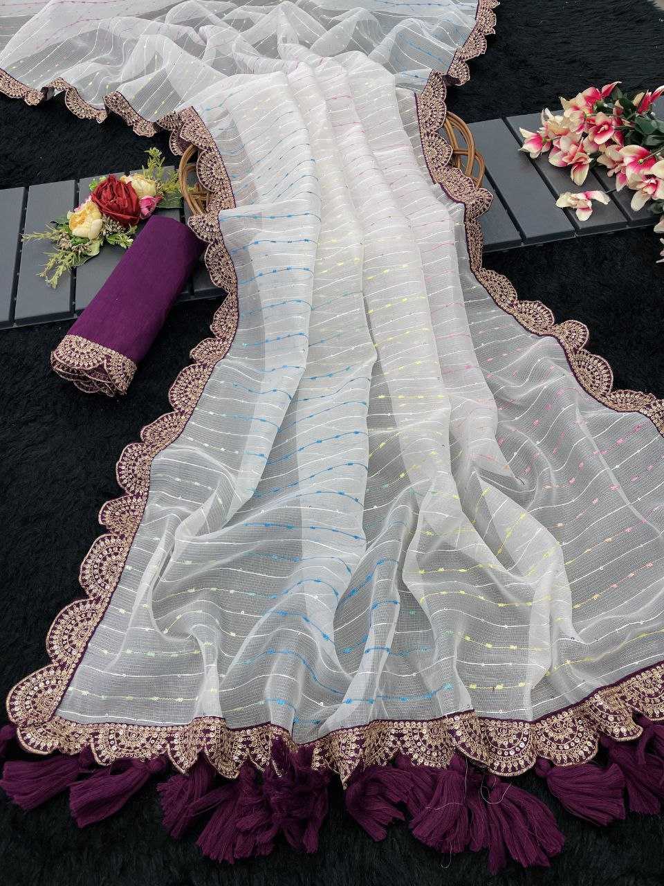 Ynf Tissue RIN216 GOPI Sarees Wedding Collections Festive Collections Wholesale Net Sarees Embroidered Sarees Lace Border Sarees Manufacturer