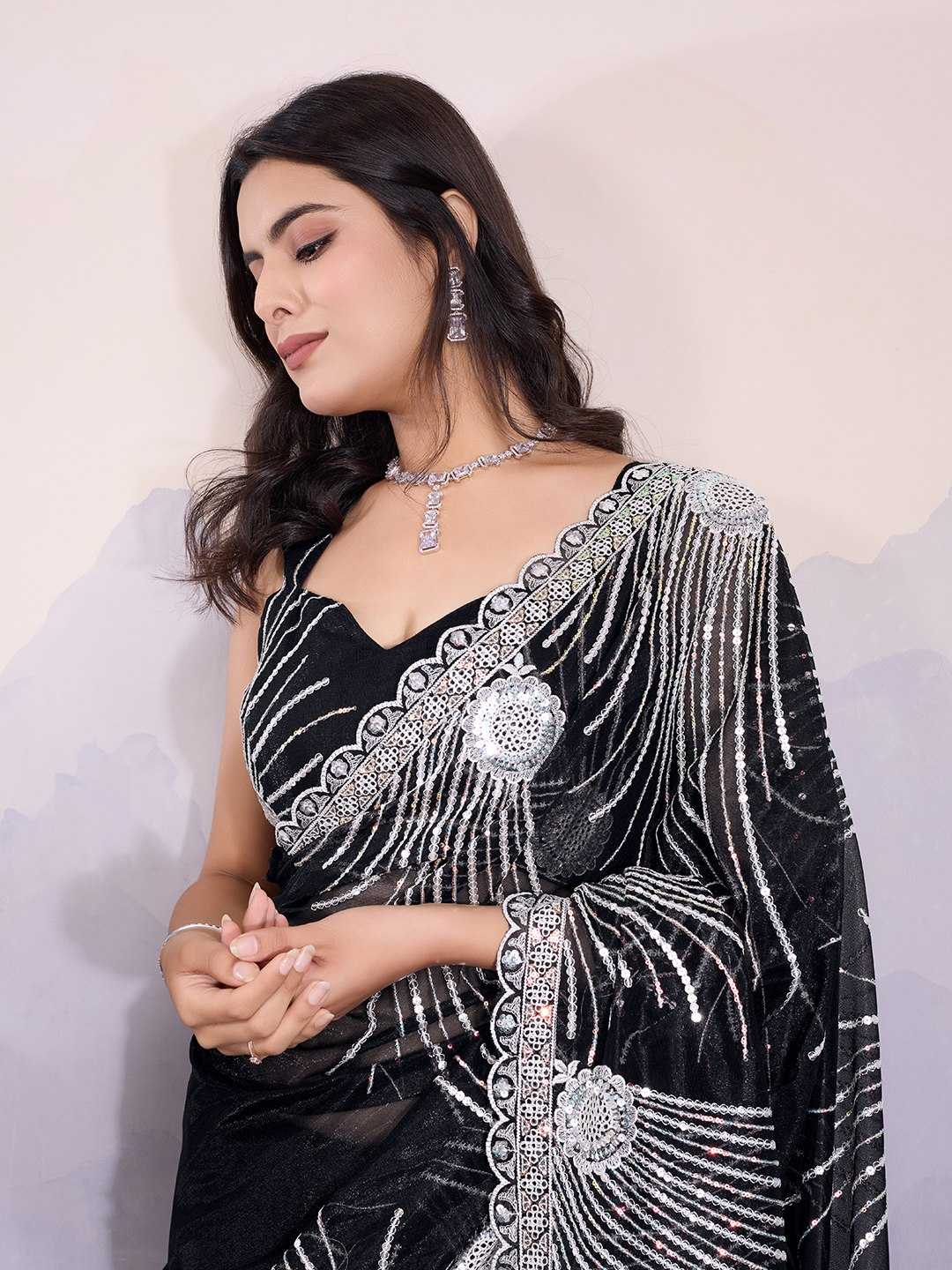 Ynf Twill Net RIN188 Kohinoor1 Sarees Wholesale Party Wear Sarees Sequence Sarees Net Sarees Manufacturer