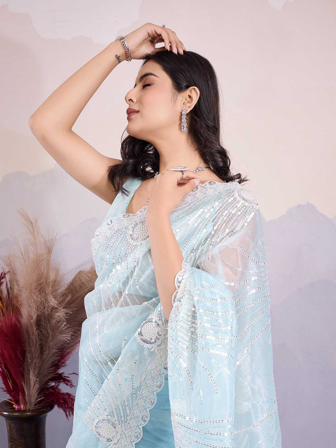 Ynf Twill Net RIN188 Kohinoor1 Sarees Wholesale Party Wear Sarees Sequence Sarees Net Sarees Manufacturer