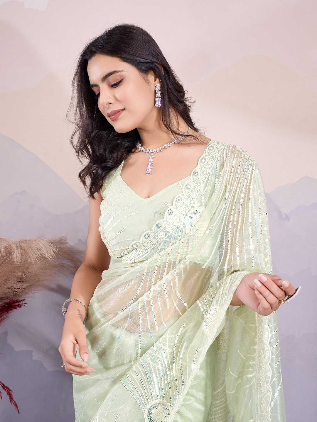 Ynf Twill Net RIN188 Kohinoor1 Sarees Wholesale Party Wear Sarees Sequence Sarees Net Sarees Manufacturer
