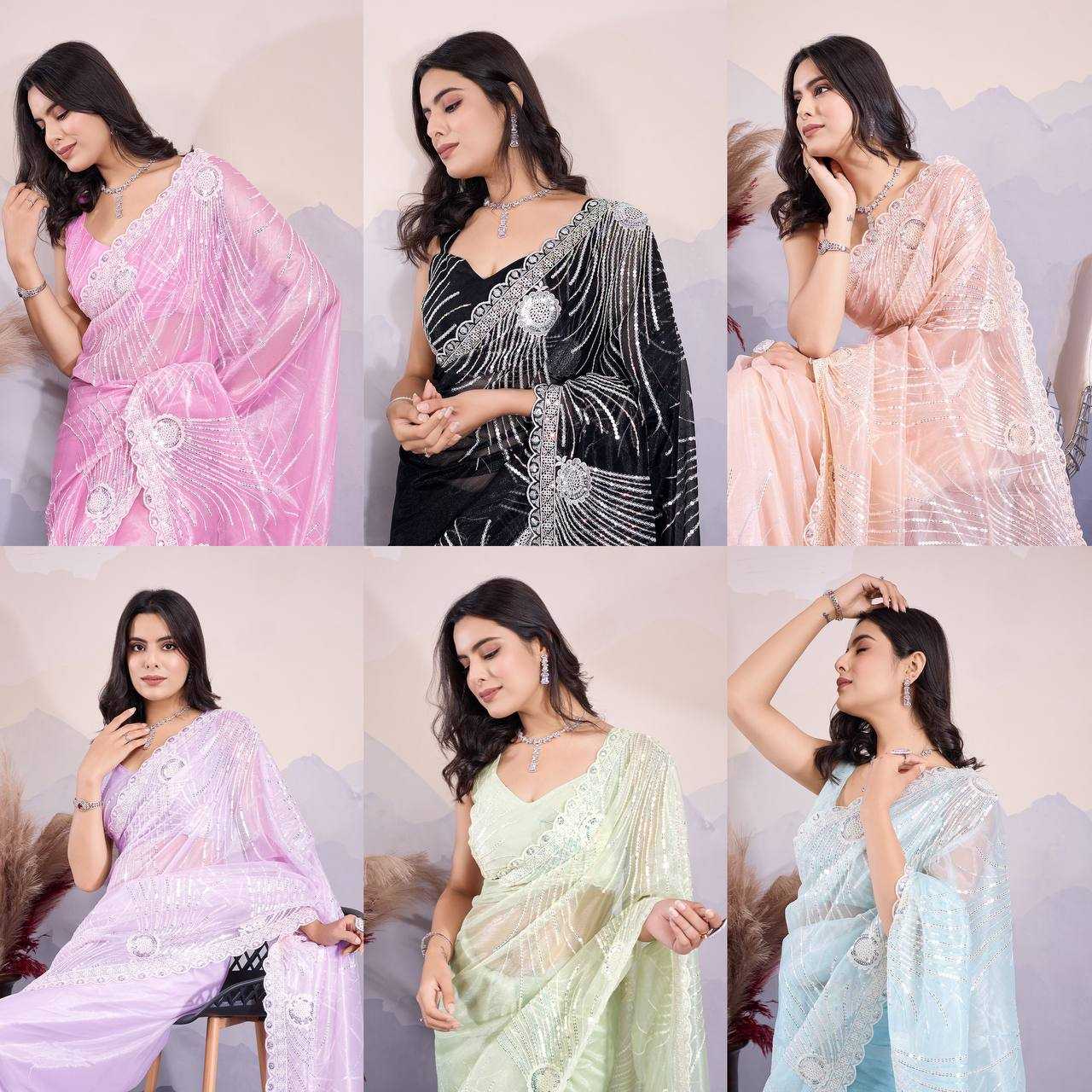 Ynf Twill Net RIN188 Kohinoor1 Sarees Wholesale Party Wear Sarees Sequence Sarees Net Sarees Manufacturer
