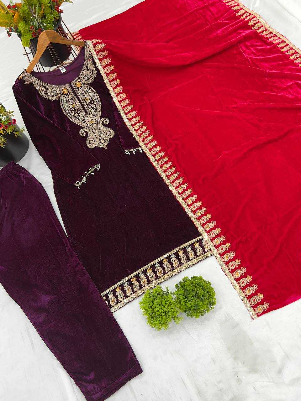 Ynf Velvet KESH499 3095 Suits & Dresses Wholesale Kashmiri Suits Velvet Suits Embroidery Suits Manufacturer