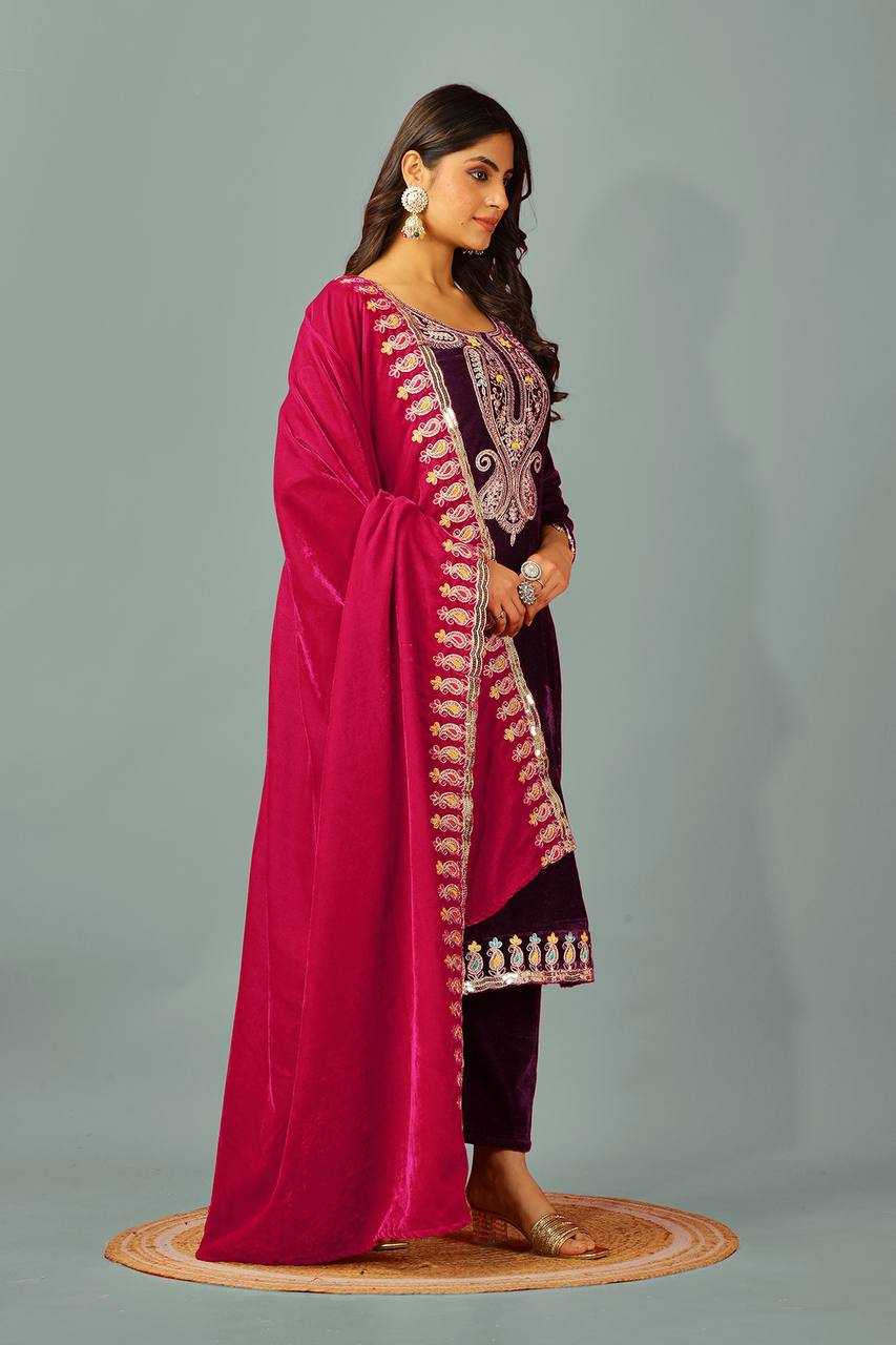 Ynf Velvet KESH499 3095 Suits & Dresses Wholesale Kashmiri Suits Velvet Suits Embroidery Suits Manufacturer