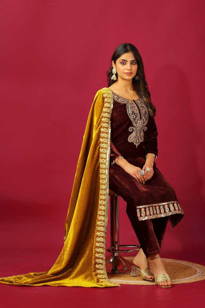 Ynf Velvet KESH499 3095 Suits & Dresses Wholesale Kashmiri Suits Velvet Suits Embroidery Suits Manufacturer