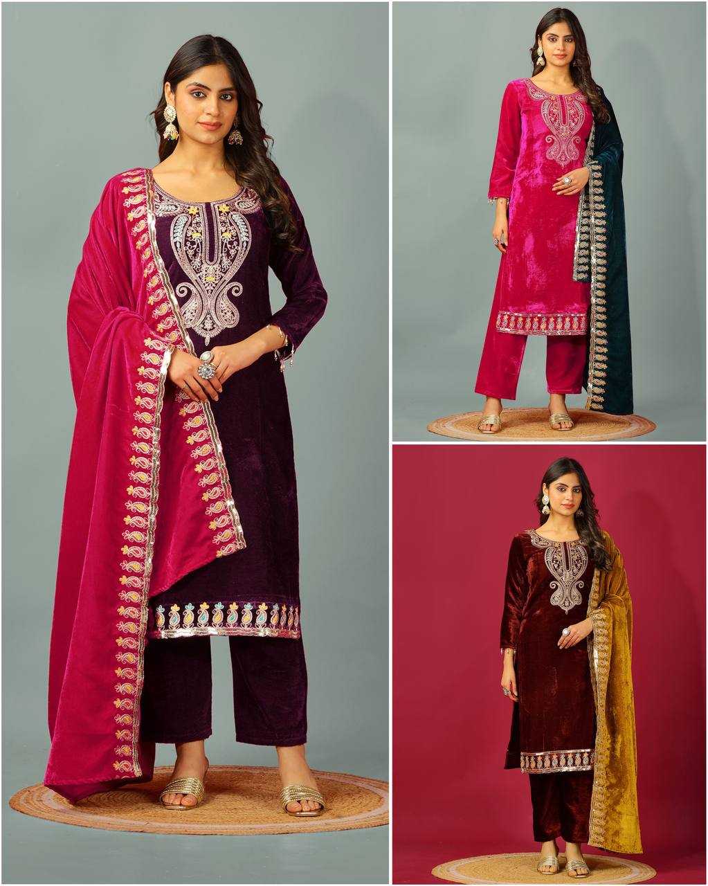 Ynf Velvet KESH499 3095 Suits & Dresses Wholesale Kashmiri Suits Velvet Suits Embroidery Suits Manufacturer