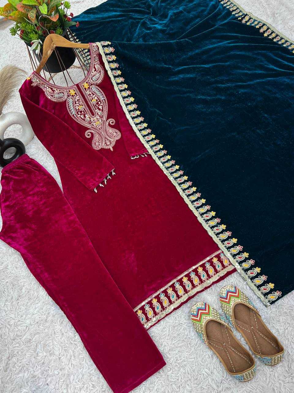 Ynf Velvet KESH499 3095 Suits & Dresses Wholesale Kashmiri Suits Velvet Suits Embroidery Suits Manufacturer
