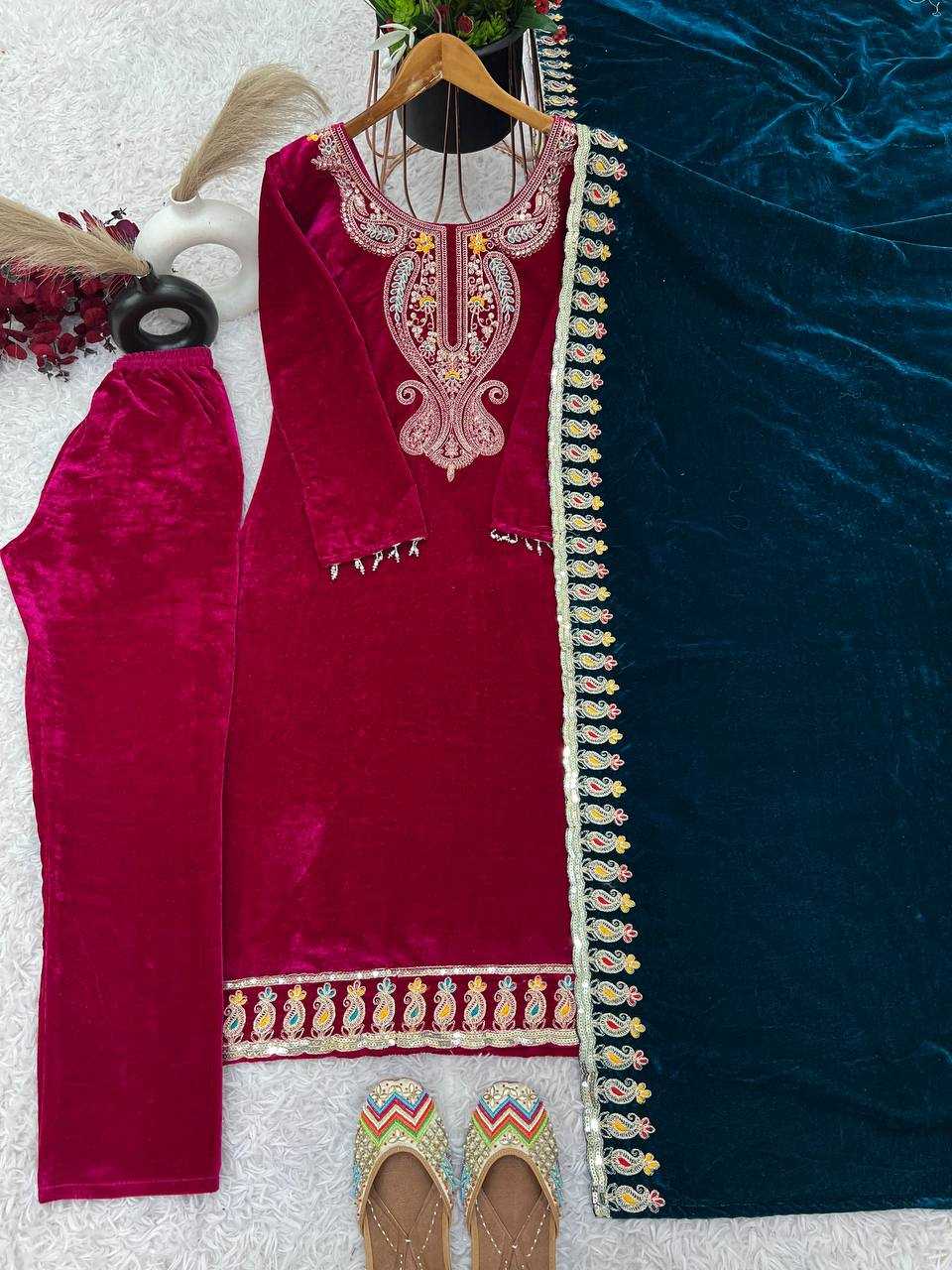 Ynf Velvet KESH499 3095 Suits & Dresses Wholesale Kashmiri Suits Velvet Suits Embroidery Suits Manufacturer