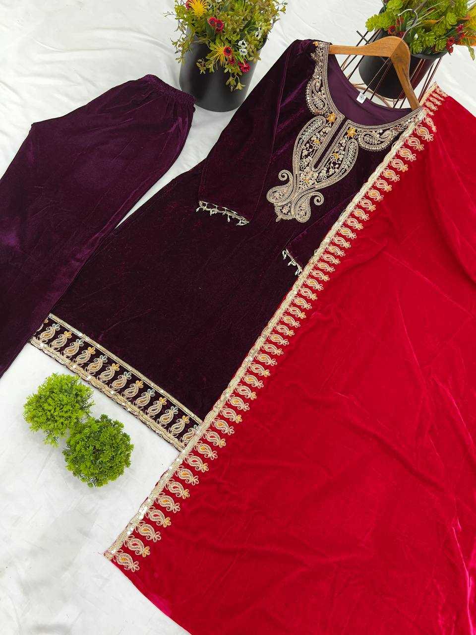 Ynf Velvet KESH499 3095 Suits & Dresses Wholesale Kashmiri Suits Velvet Suits Embroidery Suits Manufacturer