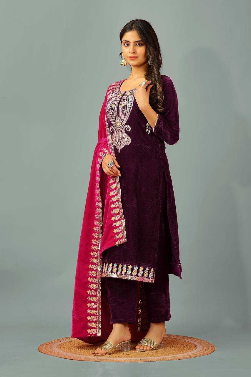 Ynf Velvet KESH499 3095 Suits & Dresses Wholesale Kashmiri Suits Velvet Suits Embroidery Suits Manufacturer