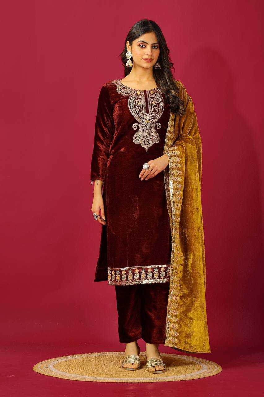 Ynf Velvet KESH499 3095 Suits & Dresses Wholesale Kashmiri Suits Velvet Suits Embroidery Suits Manufacturer