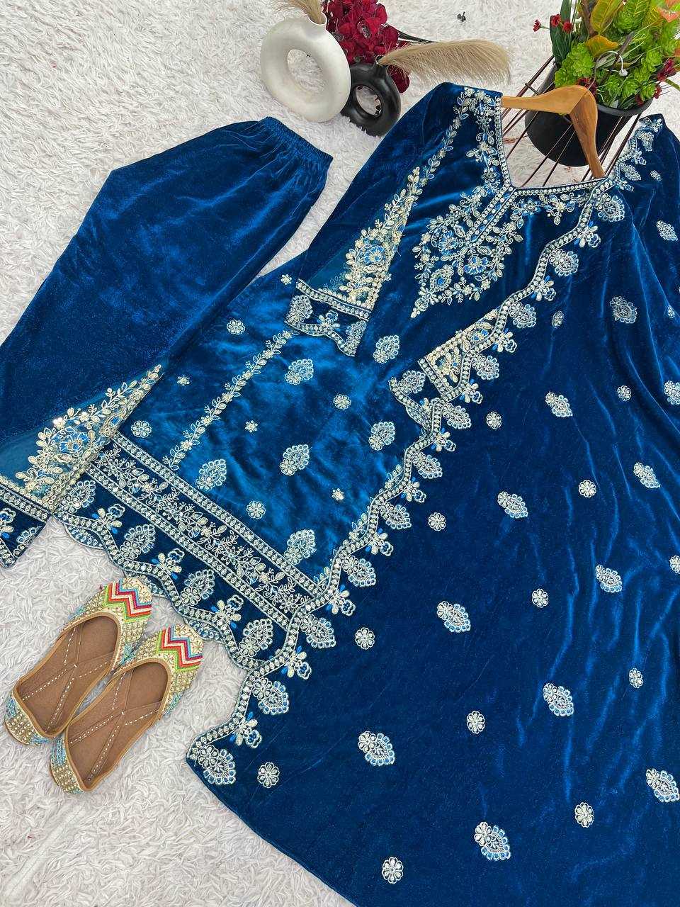 Ynf Velvet KESH499 402 Suits & Dresses Wholesale Kashmiri Suits Velvet Suits Embroidery Suits Manufacturer