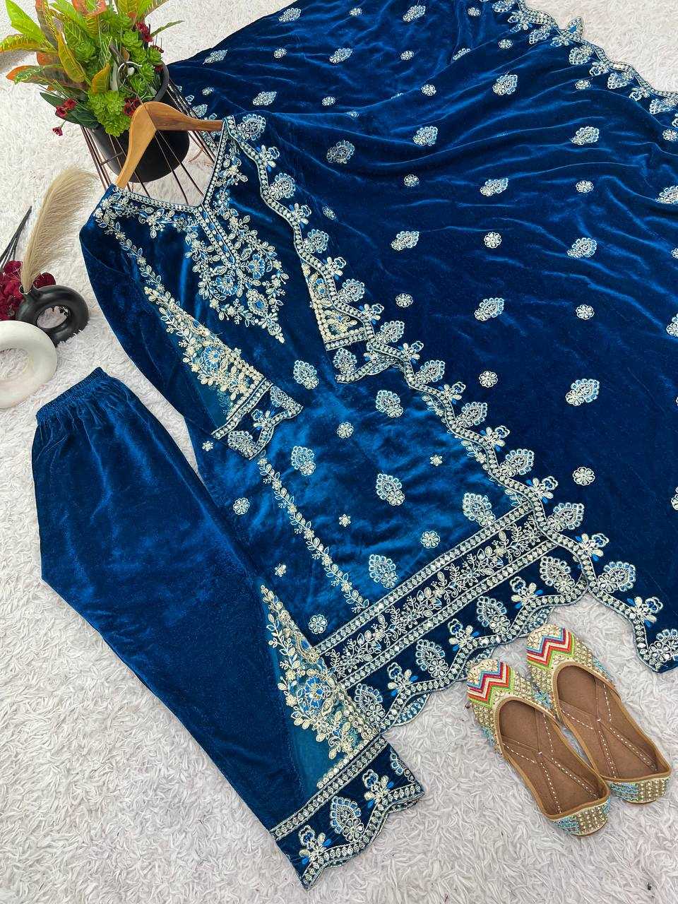 Ynf Velvet KESH499 402 Suits & Dresses Wholesale Kashmiri Suits Velvet Suits Embroidery Suits Manufacturer