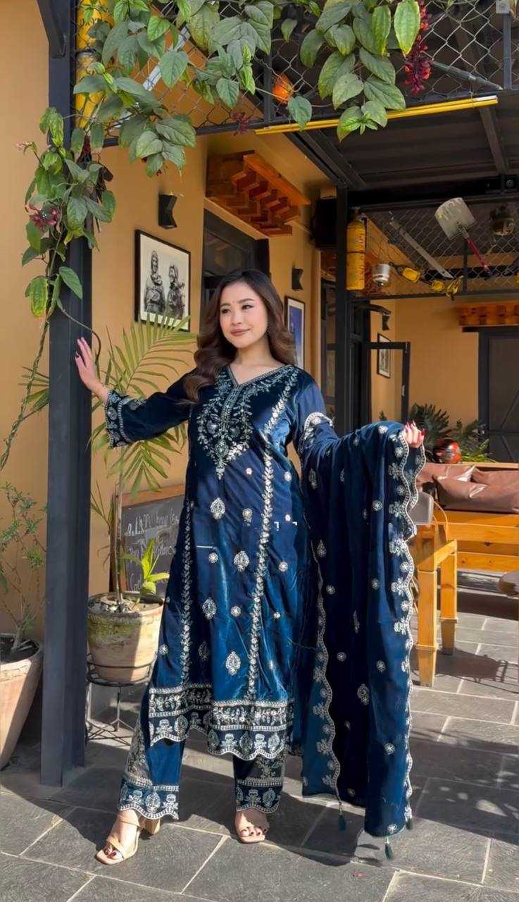 Ynf Velvet KESH499 402 Suits & Dresses Wholesale Kashmiri Suits Velvet Suits Embroidery Suits Manufacturer