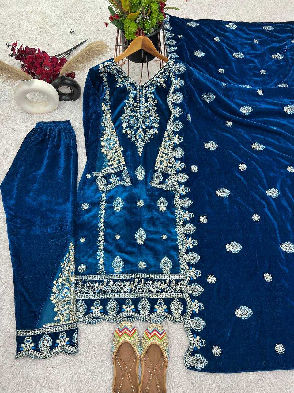 Ynf Velvet KESH499 402 Suits & Dresses Wholesale Kashmiri Suits Velvet Suits Embroidery Suits Manufacturer