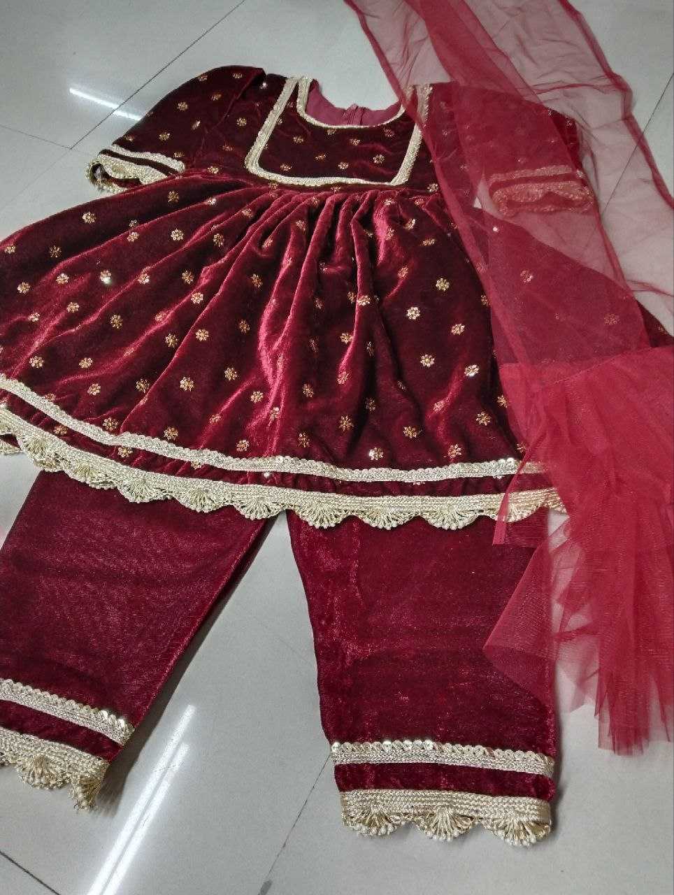 Ynf Velvet RIN107 372 Kids Wear Wholesale Kids Suit Kids Traditional Outfits Kids Anarkali Suits Manufacturer