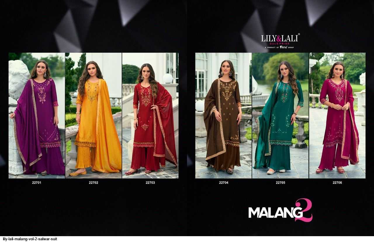Ynf Vichitra Silk RIN190 LILY LALI MALANG VOL 2 Setwise Collections Wholesale Dresses & Suits Catalogs Manufacturer