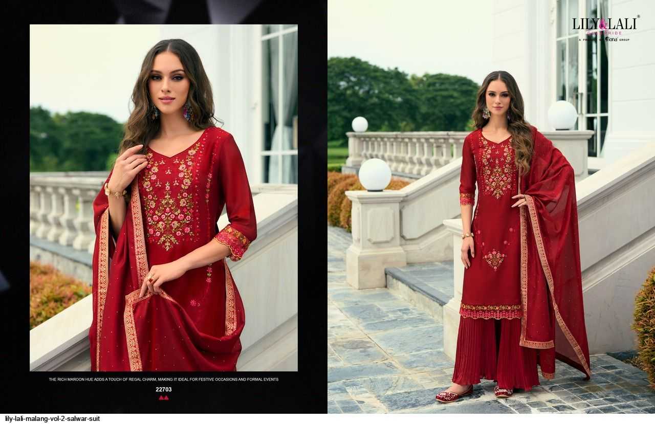 Ynf Vichitra Silk RIN190 LILY LALI MALANG VOL 2 Setwise Collections Wholesale Dresses & Suits Catalogs Manufacturer