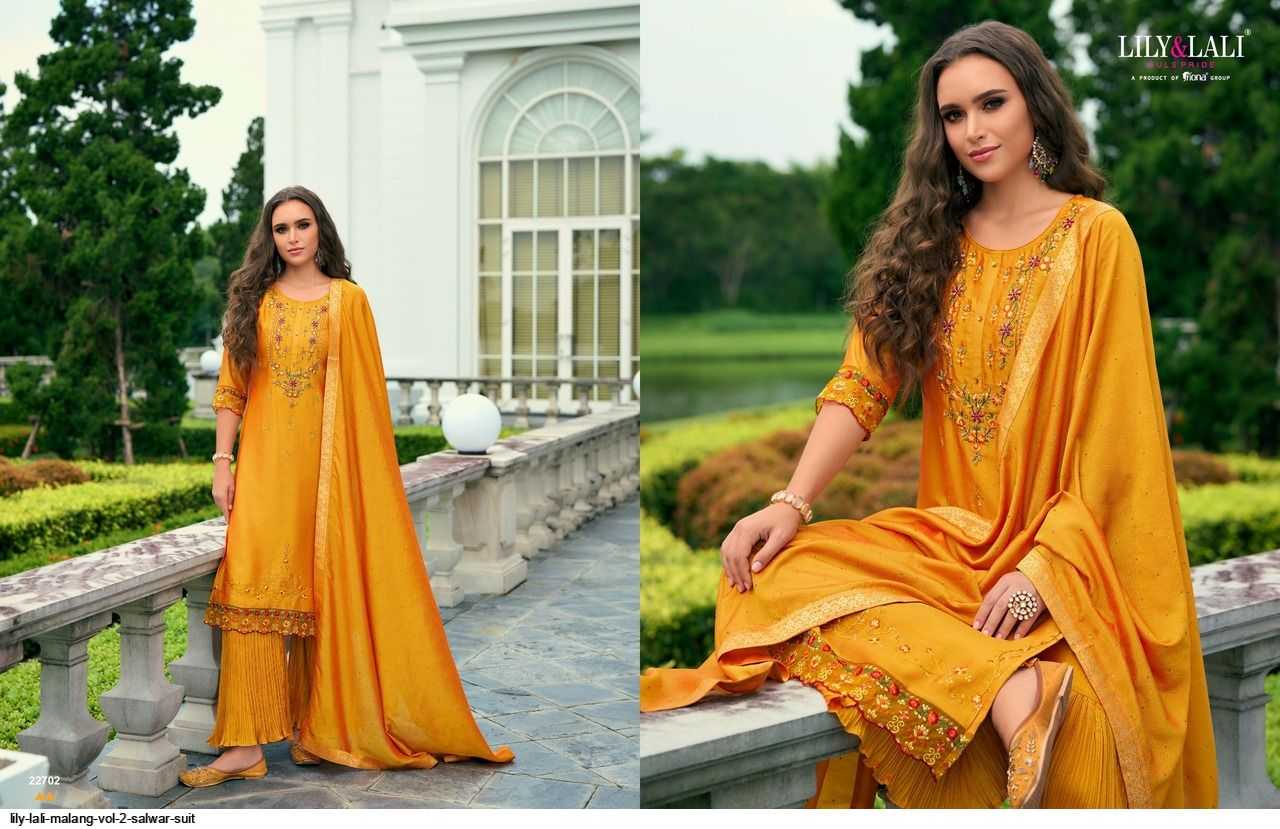 Ynf Vichitra Silk RIN190 LILY LALI MALANG VOL 2 Setwise Collections Wholesale Dresses & Suits Catalogs Manufacturer
