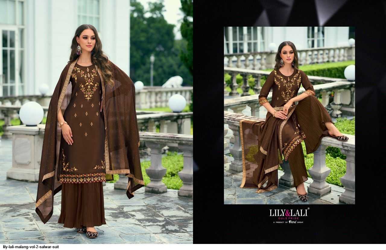 Ynf Vichitra Silk RIN190 LILY LALI MALANG VOL 2 Setwise Collections Wholesale Dresses & Suits Catalogs Manufacturer