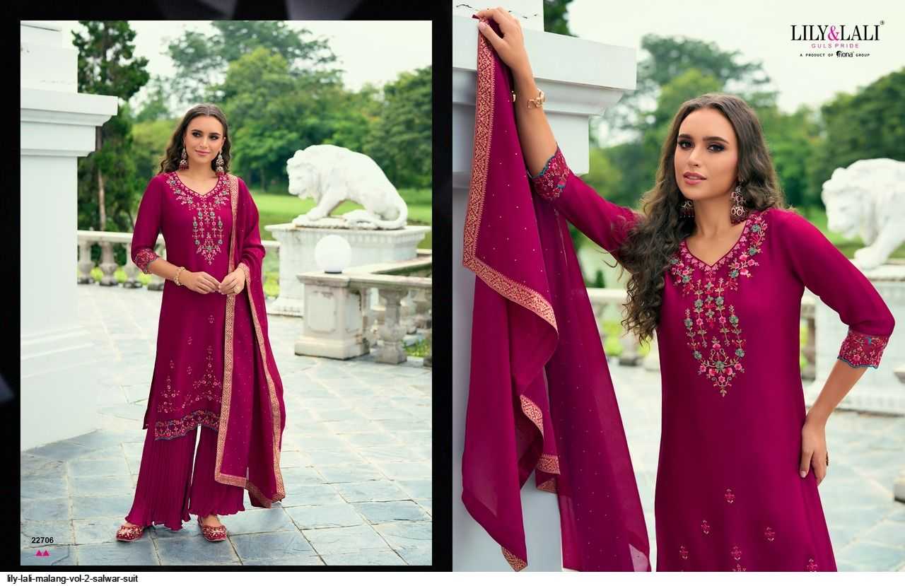 Ynf Vichitra Silk RIN190 LILY LALI MALANG VOL 2 Setwise Collections Wholesale Dresses & Suits Catalogs Manufacturer