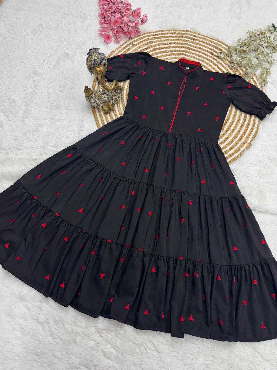 Ynf Viscose RIN217 ADHYAA-324 Gowns Western Wears Festive Collections Wholesale Fancy Gowns Embroidery Gowns Party Wear Gowns Manufacturer