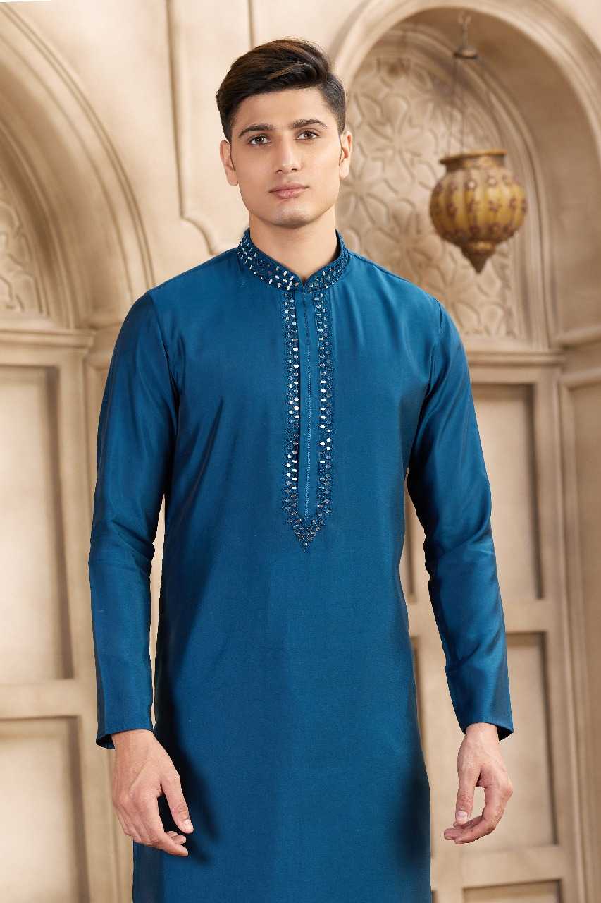 Ynf Art Silk RIN197 3101 Mens Wear Wholesale Mens Kurtas Mens Kurta Pyjama Embroidered Kurta Pajama Manufacturer