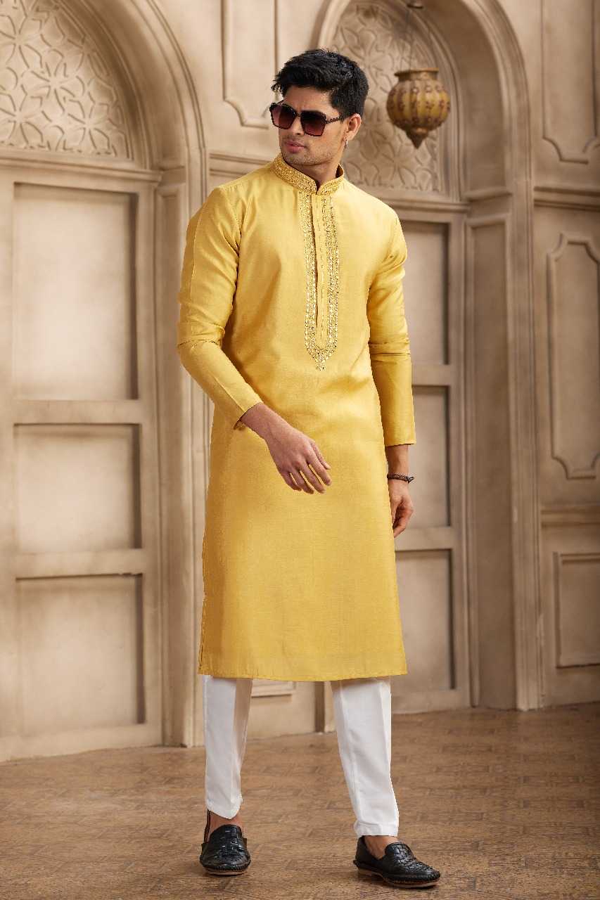 Ynf Art Silk RIN197 3101 Mens Wear Wholesale Mens Kurtas Mens Kurta Pyjama Embroidered Kurta Pajama Manufacturer