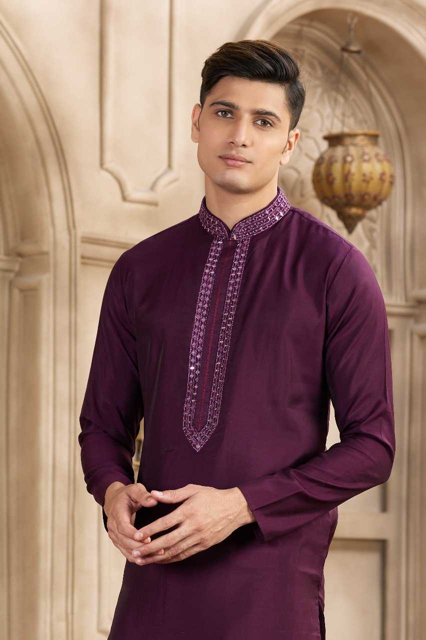 Ynf Art Silk RIN197 3101 Mens Wear Wholesale Mens Kurtas Mens Kurta Pyjama Embroidered Kurta Pajama Manufacturer