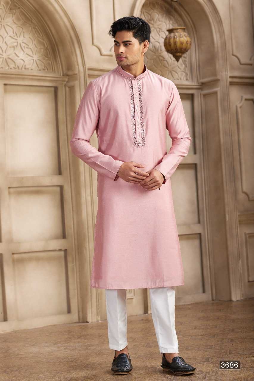 Ynf Art Silk RIN197 3101 Mens Wear Wholesale Mens Kurtas Mens Kurta Pyjama Embroidered Kurta Pajama Manufacturer