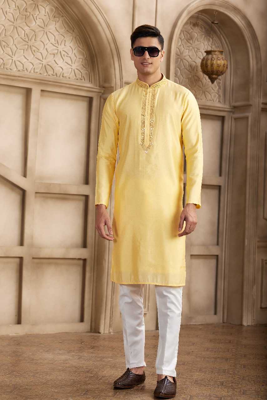 Ynf Art Silk RIN197 3101 Mens Wear Wholesale Mens Kurtas Mens Kurta Pyjama Embroidered Kurta Pajama Manufacturer
