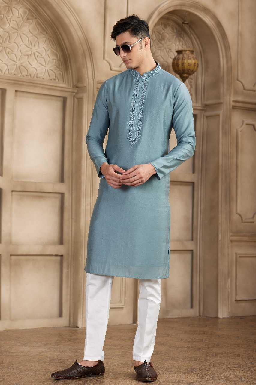 Ynf Art Silk RIN197 3101 Mens Wear Wholesale Mens Kurtas Mens Kurta Pyjama Embroidered Kurta Pajama Manufacturer