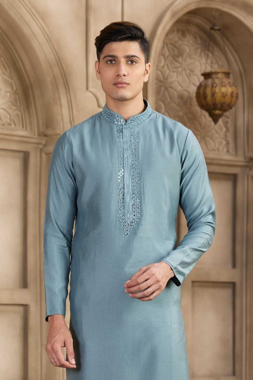 Ynf Art Silk RIN197 3101 Mens Wear Wholesale Mens Kurtas Mens Kurta Pyjama Embroidered Kurta Pajama Manufacturer