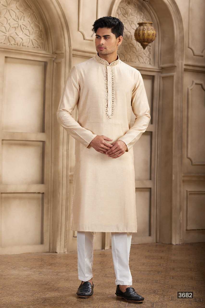 Ynf Art Silk RIN197 3101 Mens Wear Wholesale Mens Kurtas Mens Kurta Pyjama Embroidered Kurta Pajama Manufacturer