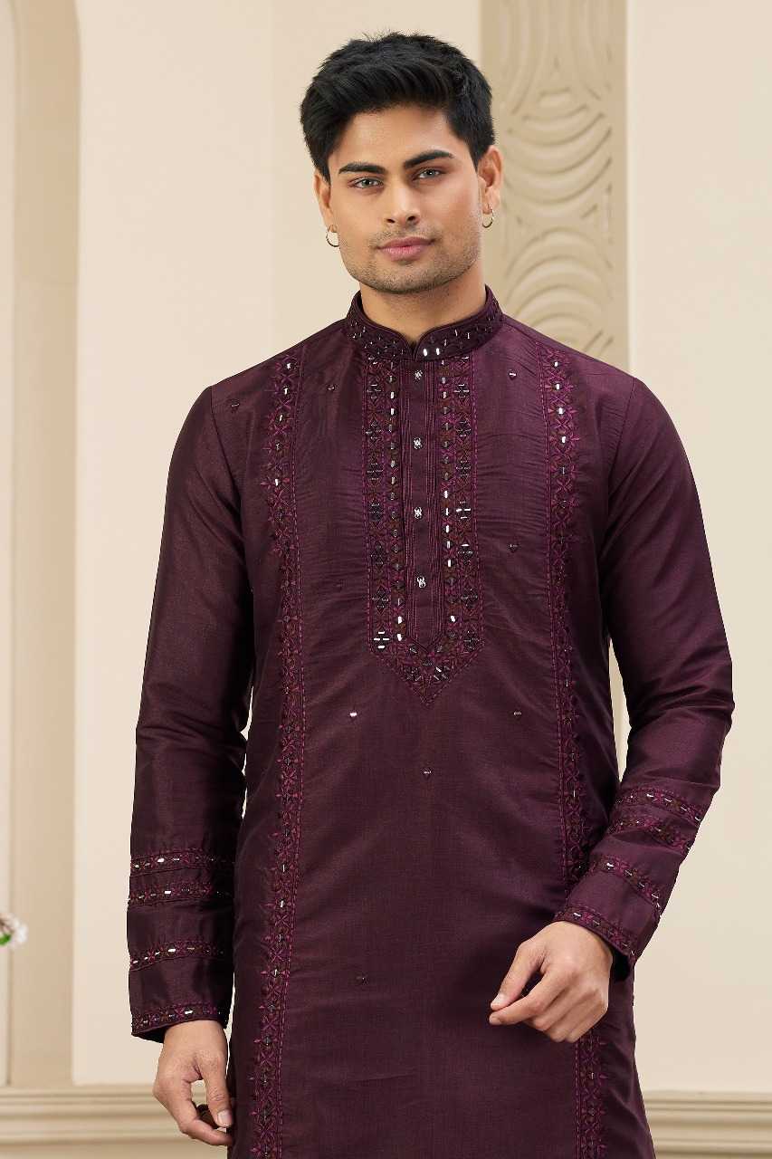 Ynf Art Silk RIN197 3102 Mens Wear Wholesale Mens Kurtas Mens Kurta Pyjama Embroidered Kurta Pajama Manufacturer