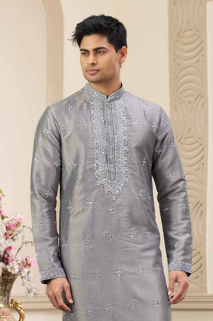 Ynf Art Silk RIN197 3102 Mens Wear Wholesale Mens Kurtas Mens Kurta Pyjama Embroidered Kurta Pajama Manufacturer