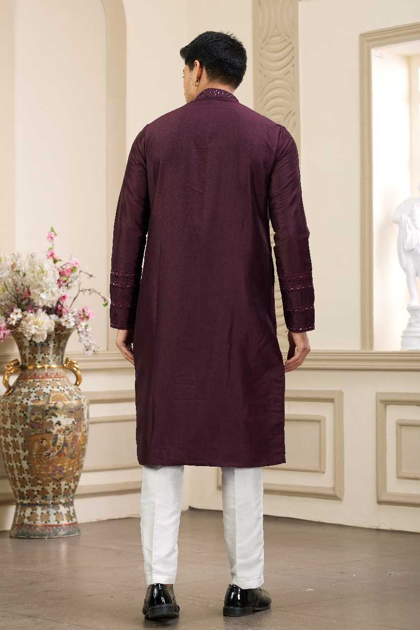 Ynf Art Silk RIN197 3102 Mens Wear Wholesale Mens Kurtas Mens Kurta Pyjama Embroidered Kurta Pajama Manufacturer