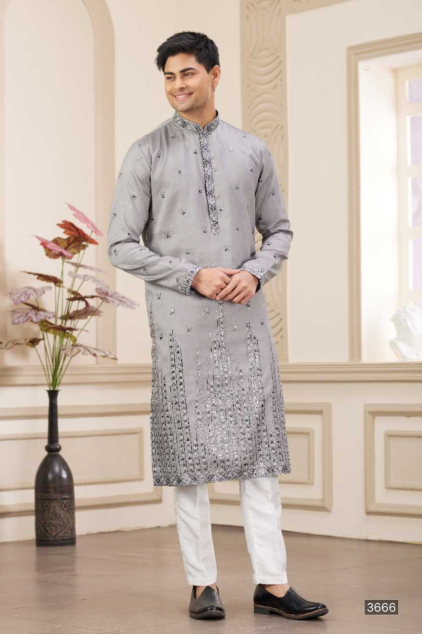 Ynf Art Silk RIN197 3102 Mens Wear Wholesale Mens Kurtas Mens Kurta Pyjama Embroidered Kurta Pajama Manufacturer