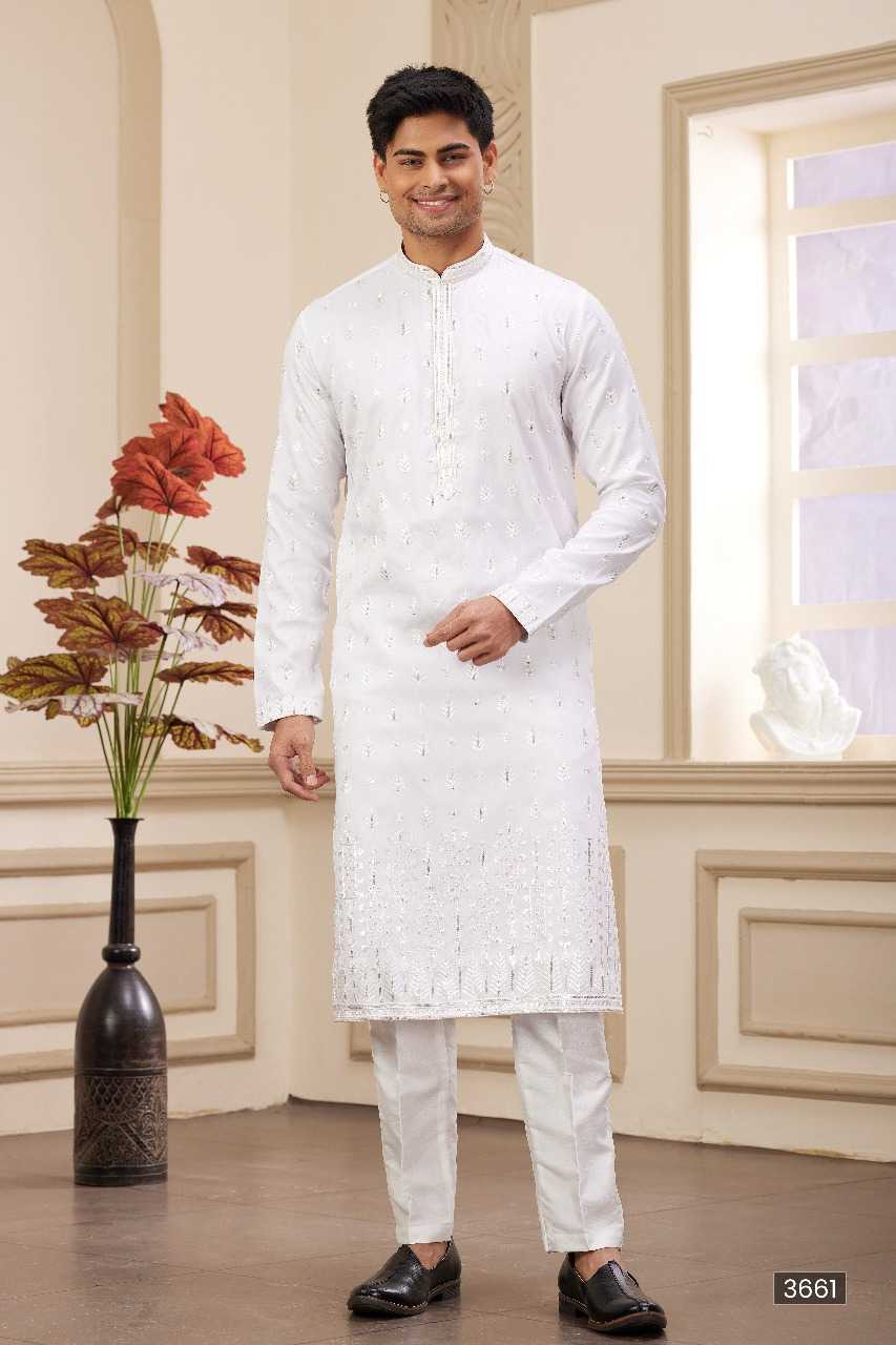 Ynf Art Silk RIN197 3102 Mens Wear Wholesale Mens Kurtas Mens Kurta Pyjama Embroidered Kurta Pajama Manufacturer