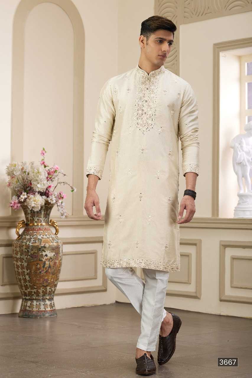 Ynf Art Silk RIN197 3102 Mens Wear Wholesale Mens Kurtas Mens Kurta Pyjama Embroidered Kurta Pajama Manufacturer